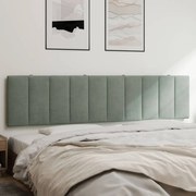 vidaXL Almofadão de cabeceira 200 cm veludo cinzento-claro