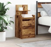 vidaXL Mesas de cabeceira com 2 gavetas 2 pcs 38x34x80cm madeira velha