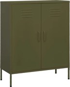 vidaXL Armário de arrumação aço 80x35x101,5 cm verde-azeitona