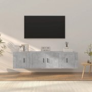 vidaXL Conjunto móveis de TV 3 pcs madeira processada cinzento cimento