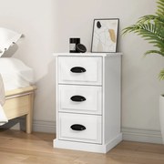 vidaXL Mesa cabeceira 39x39x67 cm derivados madeira branco brilhante