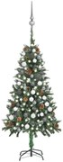 vidaXL Árvore Natal artificial pré-iluminada c/ bolas e pinhas 150 cm