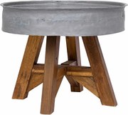 vidaXL Mesa de centro 60x45 cm mistura de madeira recicladas prateado