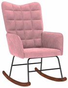 vidaXL Cadeira de baloiço veludo rosa