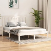 Estrutura de cama dupla 135x190 cm pinho maciço branco