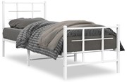 vidaXL Estrutura de cama com cabeceira e pés 80x200 cm metal branco