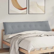 vidaXL Travesseiro para Costas Cinzento-claro 200 x 19 x 50 cm tecido