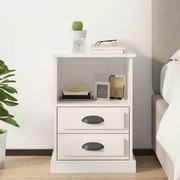 vidaXL Mesa de cabeceira 43x36x60 cm branco brilhante