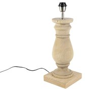 Candeeiro de mesa rústico sem abajur madeira natural - Catnip