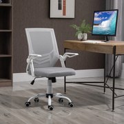 Cadeira de Escritório Ergonômica Giratória com Altura Ajustável Apoio para os Braços Dobrável Suporte Lombar e Encosto Transpirável 62,5x55x94-104cm C