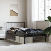 vidaXL Estrutura de cama com cabeceira 100x190 cm metal preto
