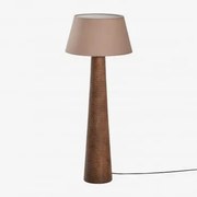 Candeeiro De Pé Em Madeira De Manga Malva ↑70 Cm & Moka Castanho Ø40 Cm - ↑25 Cm Monaco - Sklum