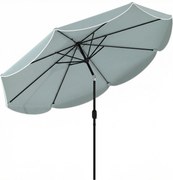 Outsunny Guarda-sol de Jardim Exterior Redondo Inclinável a 3 Posições com 8 Varetas e Volante, Φ265 x 235 cm, Azul | Aosom Portugal
