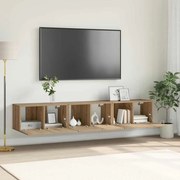vidaXL Conjunto de Gabinete para TV Carvalho Artesanal MDF, Folheado Médio