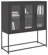 vidaXL Aparador 100,5x39x107 cm aço laminado a frio preto