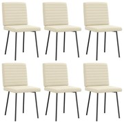 vidaXL Cadeiras de jantar 6 pcs couro artificial cor creme