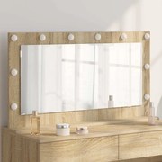 vidaXL Espelho de Toucador Carvalho Sonoma MDF, Vidro 100 x 55 x 18 cm