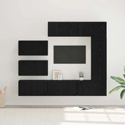 vidaXL Conjunto de móvel de TV 8 pcs Carvalho preto 30.5 x 30 x 90 cm