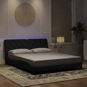 vidaXL Estrutura de cama com LED sem colchão 160x200 cm veludo preto