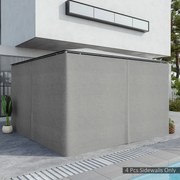 4 Paredes Laterais para Tenda 352x205 cm Laterais para Tenda Universal com Ganchos e Argola em C para Tenda Cinza Claro