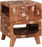 vidaXL Mesa de apoio Castanho 40 x 40 x 49 cm Madeira Reforçada Sólida