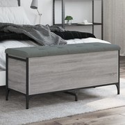 Banco arrumação 102x42x45 cm derivados madeira cinzento sonoma