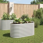 Canteiro elevado de jardim aço galvanizado 160x80x81cm prateado