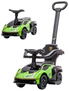 AIYAPLAY 2 em 1 Carro Andador para Crianças 12-36 Meses Lamborghini Essenza SCV2 Carro Andador com Buzina Guiador e Grade de Segurança Removível 86,5x40x89,5cm Verde e Preto