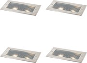 Conjunto de 4 focos de chão modernos aço 2-luzes ajustáveis IP65 - Oneon