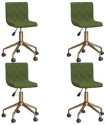 Cadeiras de jantar giratórias 4 pcs veludo verde-claro