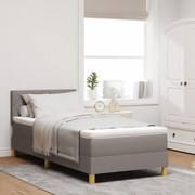 Cama Box com Colchão &amp; LED Taupe 90x190 cm em Tecido