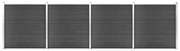 vidaXL Conjunto de painel de vedação WPC 699x186 cm preto