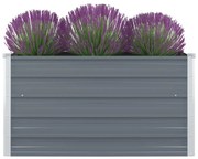 vidaXL Canteiro jardim elevado 100x100x45 cm aço galvanizado cinzento