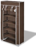 Armario de tecido para sapatos com capa, 58 x 28 x 106 cm, castanho