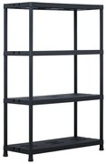 vidaXL Estante de arrumação 220 kg 90x40x138 cm plástico preto