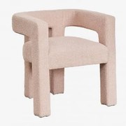 Poltrona Estofada Liara Bouclé Cor-de-rosa - Sklum