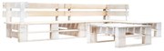 vidaXL Sofás de paletes jardim 4 pcs madeira branco
