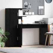 vidaXL Escrivaninha com Armazenamento Carvalho Preto Madeira Engenheirada