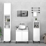 vidaXL 3 pcs conjunto móveis casa de banho derivados de madeira branco