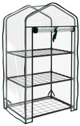 Outsunny Estufa de Jardim de 3 Níveis Estufa de Terraço com 3 Prateleiras para Cultivo de Plantas Flores 59x39x127 cm Transparente