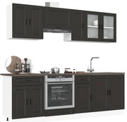 8 peças armário de cozinha conjunto Kalmar preto