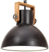 vidaXL Candeeiro suspenso industrial redondo 25 W 30 cm E27 preto