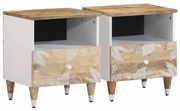 vidaXL Mesas de cabeceira 2 pcs 40x33x46 cm madeira mangueira maciça