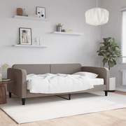 vidaXL Sofá-cama com colchão 100x200 cm tecido cinzento-acastanhado