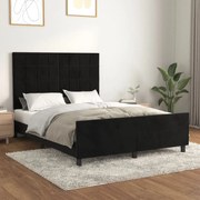 vidaXL Estrutura de cama sem colchão 140x190 cm veludo preto