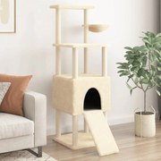 vidaXL Árvore para gatos c/ postes arranhadores sisal 153 cm cor creme