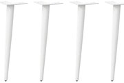vidaXL Pés para mesa de centro formato cônico 4 peças branco 42-43 cm aço