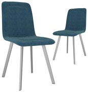 Cadeiras de jantar 2 pcs veludo azul