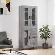 vidaXL Armário alto 69,5x34x180 cm derivados de madeira sonoma cinza