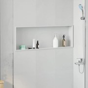 vidaXL Nichos de Chuveiro Branco 90 x 30 x 9,5 cm Aço inoxidável